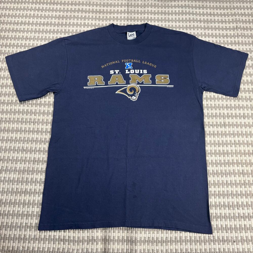 Vintage 2001‎ St. Louis Rams NFL Lee Sport T-Shirt Navy Blue Size XL